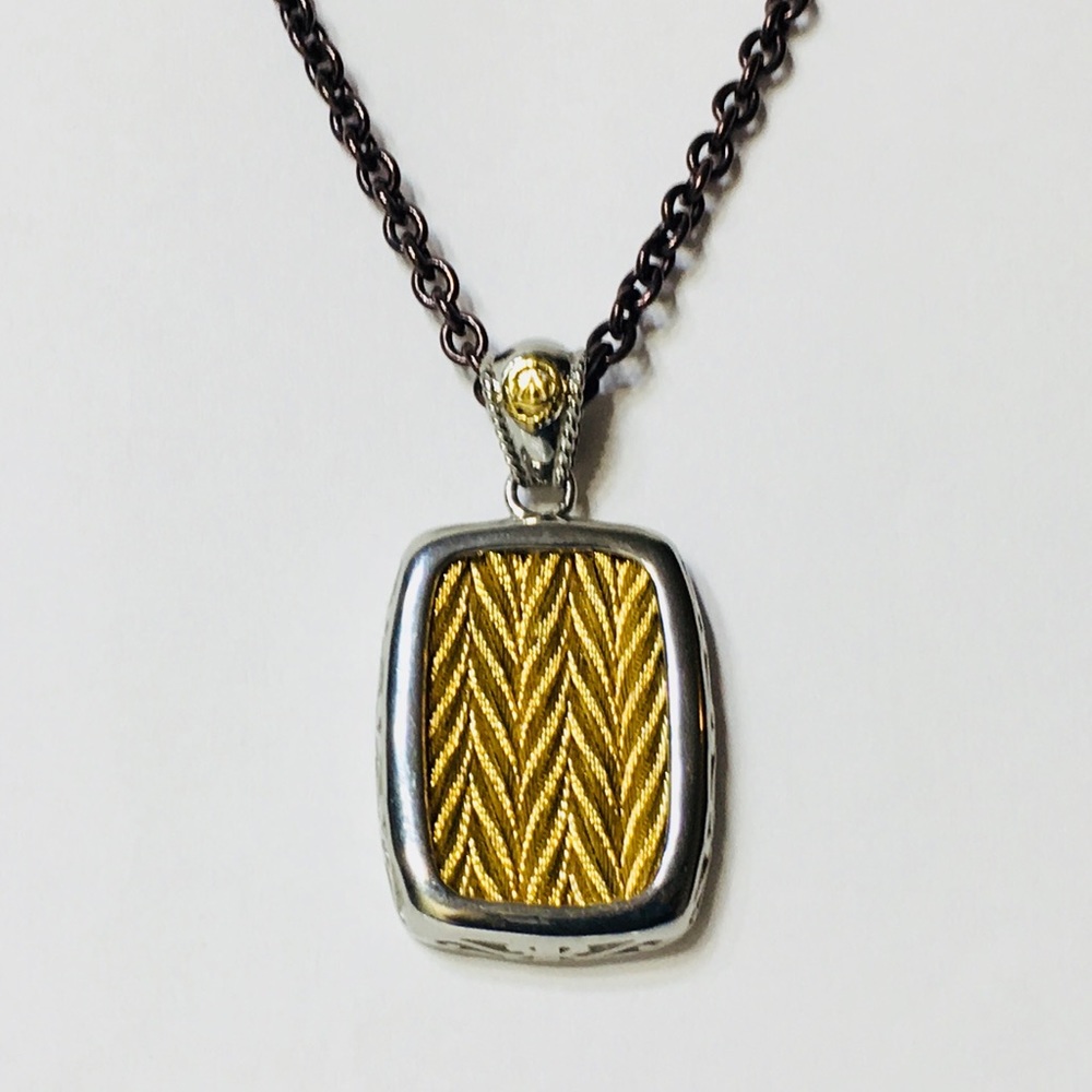 Charriol  18k Gold Bronze Steel Pendant Necklace - Picture 6 of 6